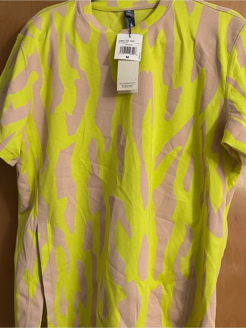 Adidas by Stella McCartney Neon Yellow and Light Pink Oversized Women's Tee